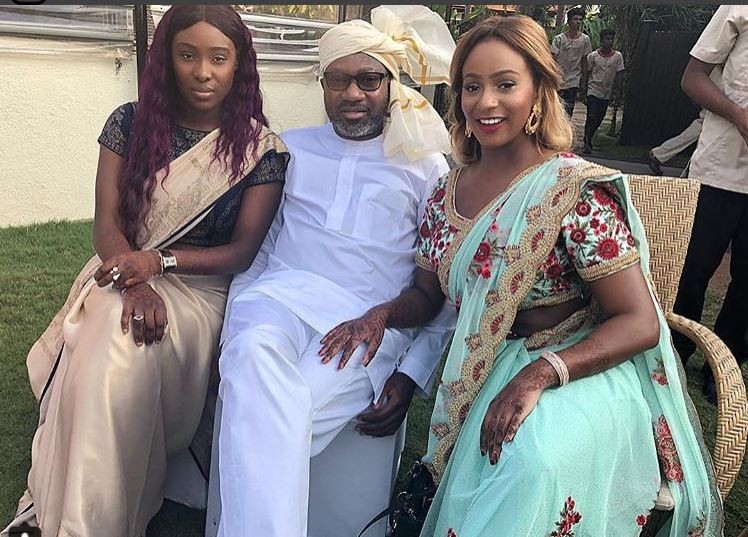 Photos of Femi Otedola, his daughters & Dangote rocking Indian attires in India