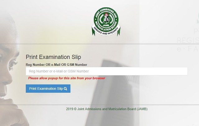 slip exam mock print UTME: steps your 2019 slip examination print to Simple