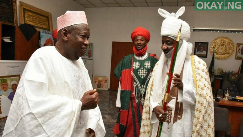 Governor Abdullahi Ganduje and Emir of Kano, Muhammadu Sanusi II