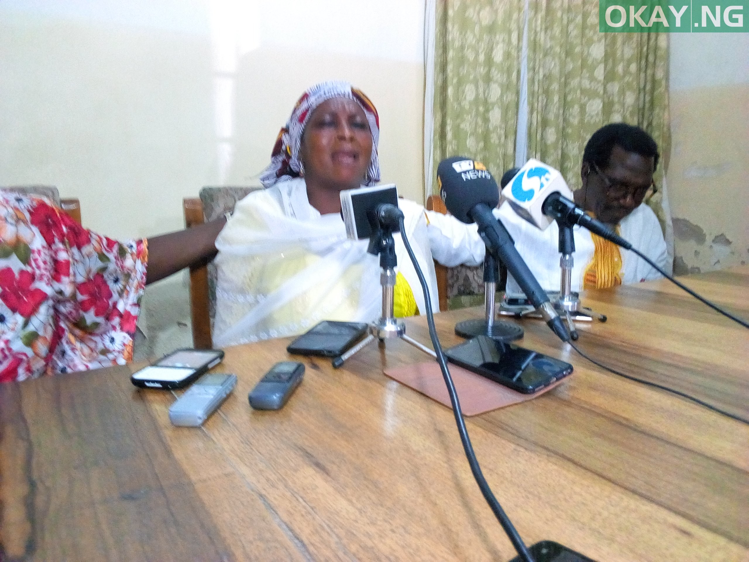 Leah Sharibu's mother, Rebecca speaking to pressmen