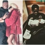 Olamide, his partner and new born baby