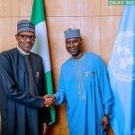 President Muhammadu Buhari meets UNGA President Tijani Muhammad-Bande in New York