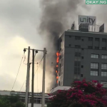 fire guts Unity Bank head office in Lagos