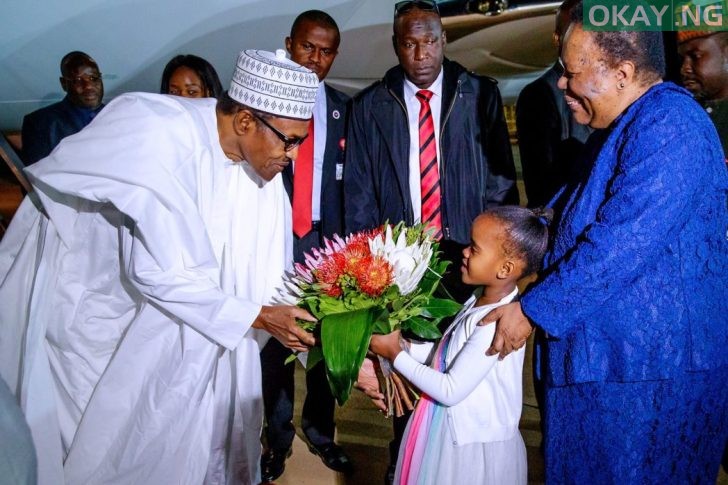 Buhari lands in South Africa 