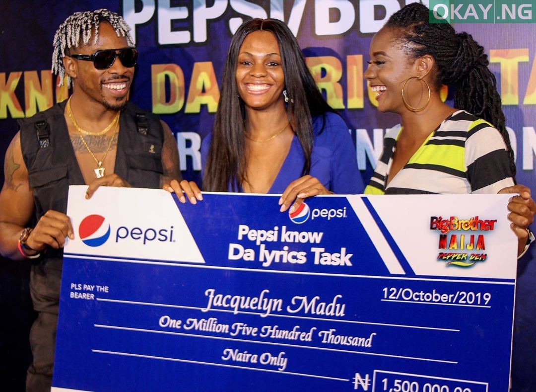BBNaija's Jackye receives N1.5 million cash prize
