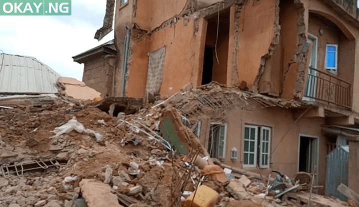 The collapsed building in Jos