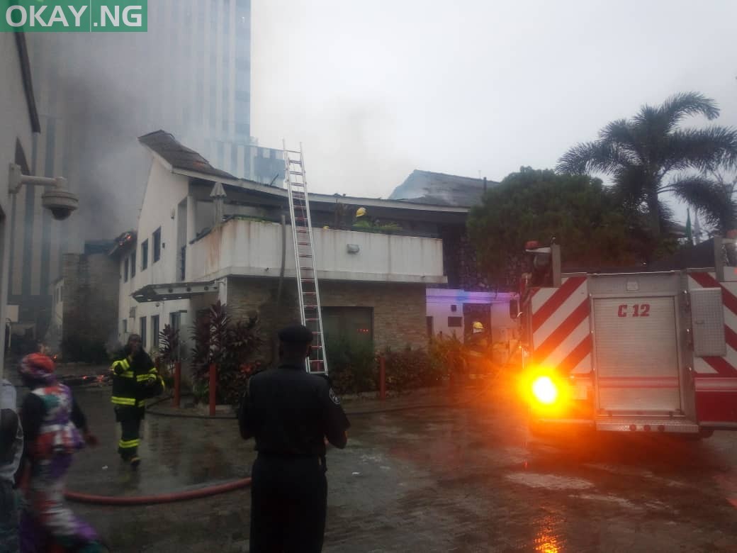 Fire guts Transcorp building in Ikoyi, Lagos