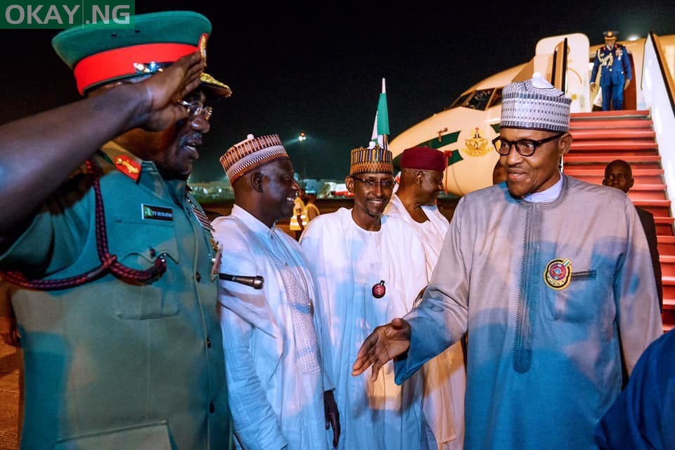 President Muhammadu Buhari returns to Nigeria