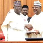 Senate President Ahmed Lawan swears in PDP's Ibrahim Danbaba