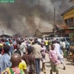 Scene of the fire in Lagos