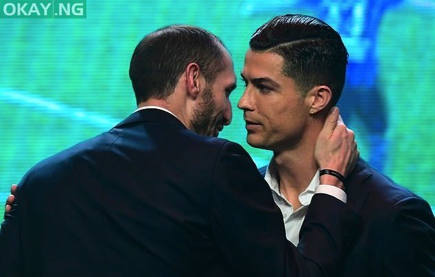 Giorgio Chiellini and Cristiano Ronaldo