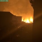 Fire at Amu timber market in Mushin