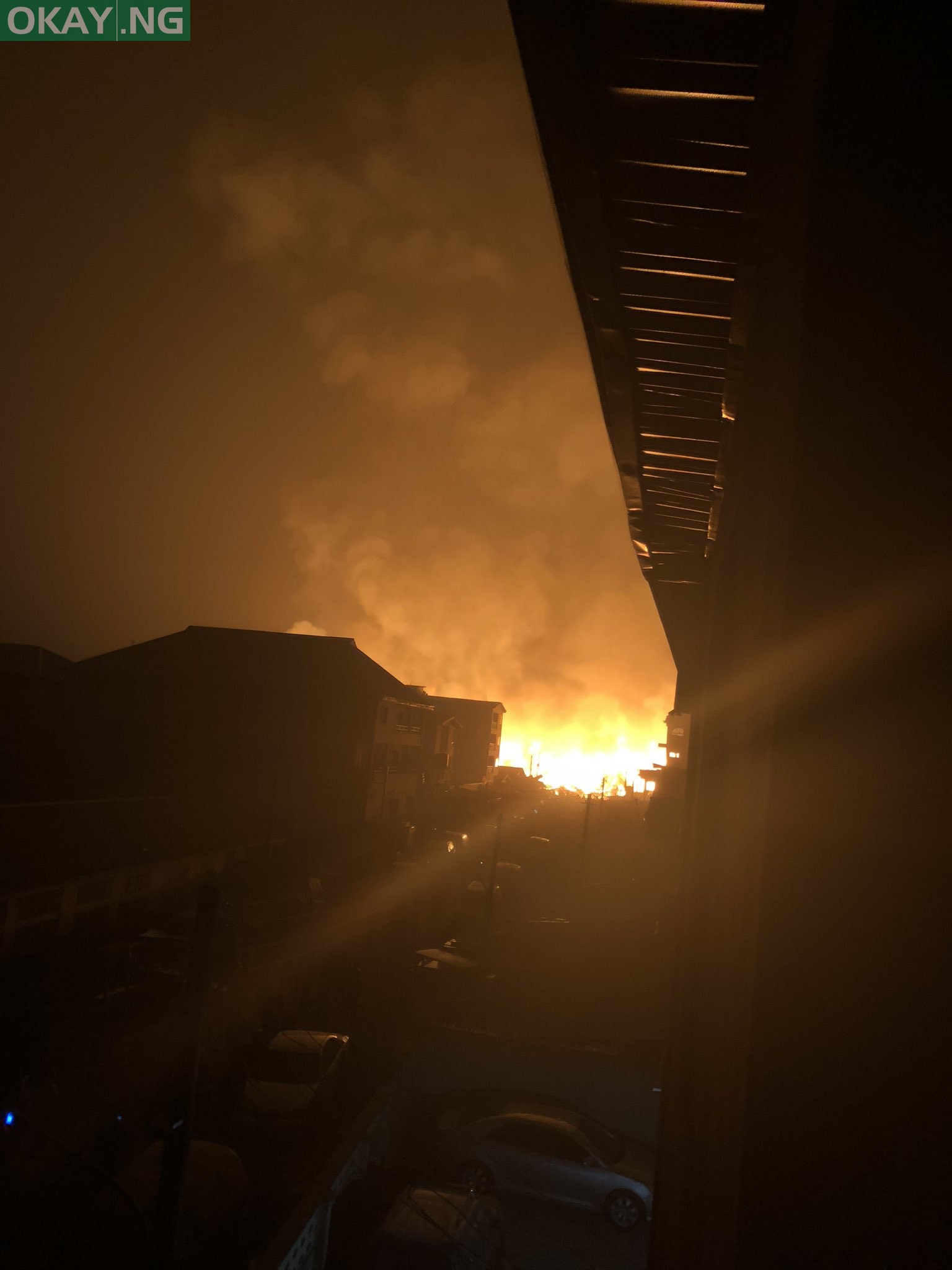 Fire at Amu timber market in Mushin