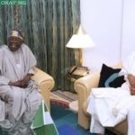 Tinubu meets Buhari inside Aso Villa