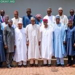 President Muhammadu Buhari with APC Governors after meeting on Monday