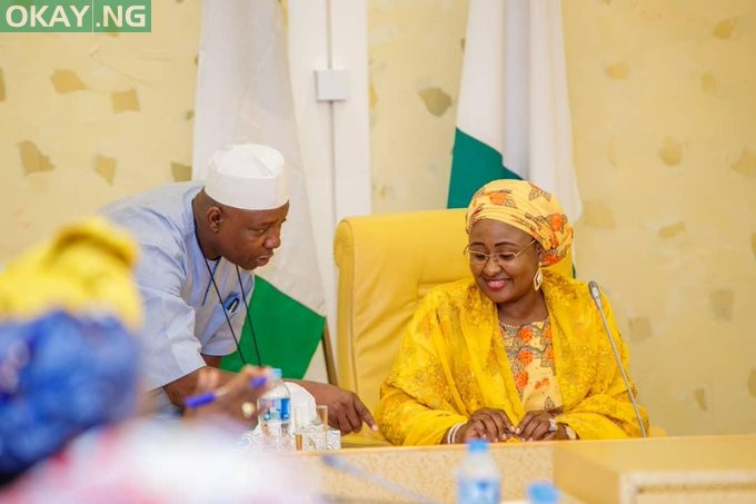 Aisha Buhari and her late protocol officer, Sani Yekini