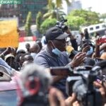 Governor Babajide Sanwo-Olu addressing #EndSars protesters