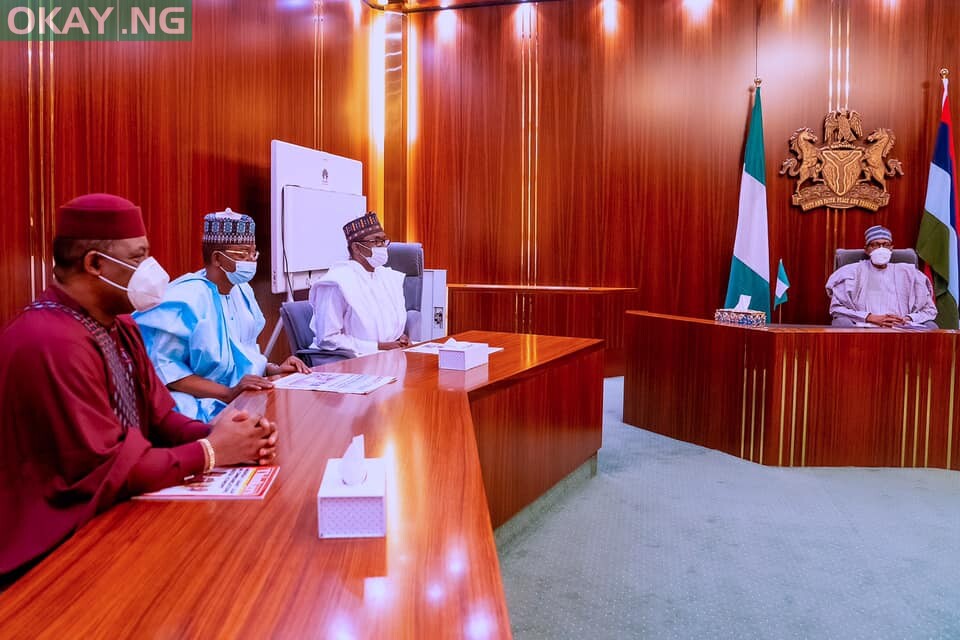 Caretaker Committee Chairman of the ruling All Progressives Congress APC, Mai Mala Buni present Femi Fani-Kayode to President Muhammadu Buhari on 16th Sep 2021,