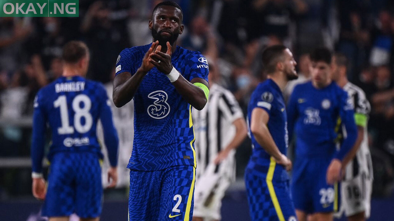 Chelsea’s German defender Antonio Ruediger reacts at the end of the UEFA Champions League Group H football match between Juventus and Chelsea on September 29, 2021 at the Juventus stadium in Turin. Marco BERTORELLO / AFP