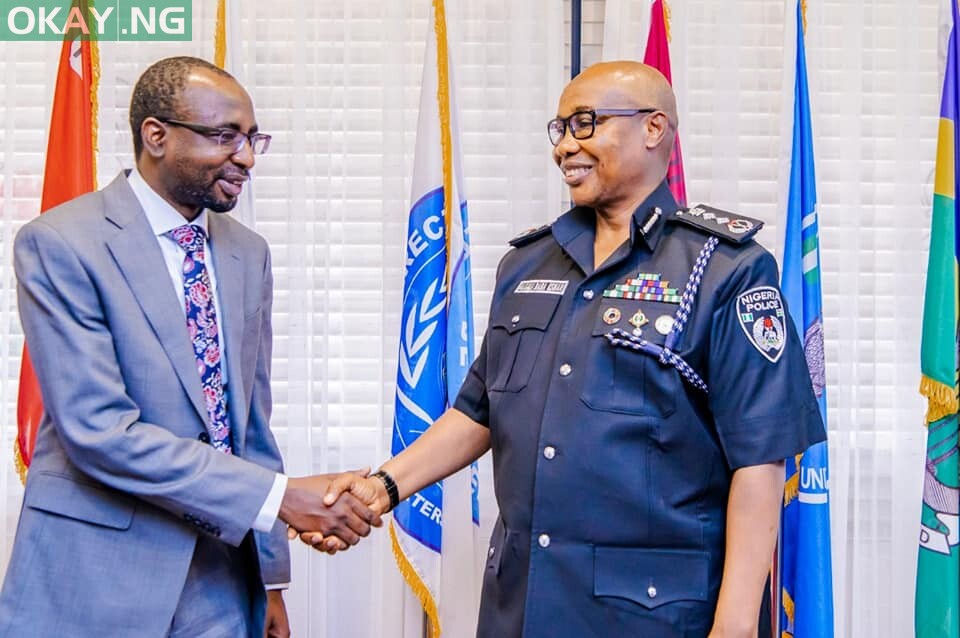 Inspector General of Police, Usman Alkali Baba, psc, fdc, NPM and Director General of NITDA, Kashifu Inuwa Abdullahi yesterday at Louis Edet House, Force Headquarters, Abuja