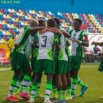 Super Eagles of Nigeria celebrating a goal