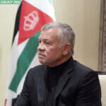 FILE - In this May 26, 2021 file photo, Jordan's King Abdullah II listens during a meeting with Secretary of State Antony Blinken, in Amman, Jordan. (AP Photo/Alex Brandon, Pool, File)