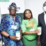 L-R Deputy General Manager, Dangote Fertiliser Limited, Dr. Mahavir Rajawat; Chairman, Operation and Trade Promotion, LCCI, Leye Kupoloye; Chairman, Trade Marketing and Protocol, Victoria Obadina, and Group Chief Commercial Officer, Dangote Industries Limited, Rabiu Umar during the Dangote Industries Special Day and Products Presentation at the 2021 Lagos International Trade Fair.