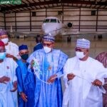 President Muhammadu Buhari commissions a hangar in Maiduguri