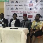 L-R: Olawale Bakare, National President, Junior Chamber International, Nigeria, Mercy George-Igbafe, Convener of Women in Agile Africa Conference/Founder of LEARNTOR, Mr Fred Amata, FilmMaker, Actor, Director/ Scrumaster and Bisi Alimi, Business Analyst with LEARNTOR during press conference on Thursday in Lagos.