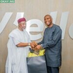 L-R: Nigeria High Commissioner accredited to South Africa, H.E. Muhammad Haruna Manta and Chairman, MTN Nigeria, Dr. Ernest Ndukwe, OFR at MTN Group headquarters