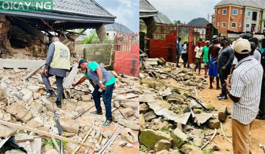 Imo govt seals collapsed two-storey building • Okay.ng