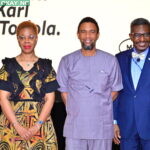 L-R: Publisher, The Culture Newspaper, Steve Ayorinde; Vice Chancellor, Pan-Atlantic University, Prof. Enase Okonedo; Chief Executive Officer, MTN Nigeria, Karl Olutokun Toriola; Dean, School of Media and Communication, Pan-Atlantic University, Lagos, Dr. Mike Okolo, and Co-founder and co-executive producer, TNC Africa, Gbemi Olateru-Olagbegi, at the launch of the MTN Media Innovation Programme held at Honeywell Auditorium, Lagos Business School on Wednesday 27 April, 2022