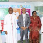 L-R: Rev Anthony Obanla, Chancellor Catholic Archdiocese of Lagos; Dr. Alfred Adewale Martins, Archbishop of Lagos; Prof. Akin Abayomi, Commissioner for Health, Lagos state; Dame Marie Fatayi-Williams, Coordinator, Ecology Group and Rev Fr, Julius Olaitan, Dean, Lagos lsland Deanery at the Ecology Work group of Catholic Archdiocese of Lagos' Conference on Energy Crisis and Sustainable Lifestyle.