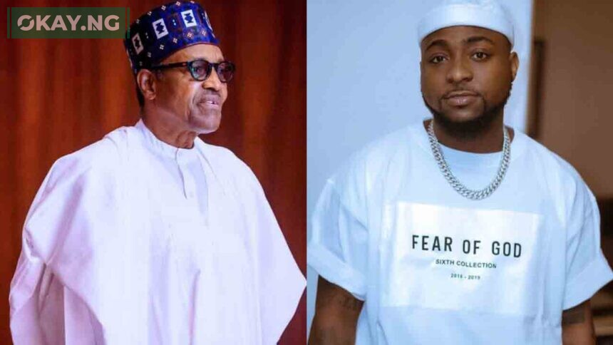 President Muhammadu Buhari and David Adeleke (Davido)