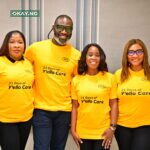 General Manager, Fixed Broadband, MTN Nigeria, Onyinye Ikenna-Emeka; Chief Corporate Services Officer, MTN Nigeria, Tobechukwu Okigbo; Executive Secretary, MTN Foundation, Odunayo Sanya and Project Lead, 2022 Y'ello Care, Obianuju Otudor at the 2022 Y'ello Care Opening Ceremony held at the MTN Headquarters, Ikoyi, Lagos on Monday, July 18, 2022.