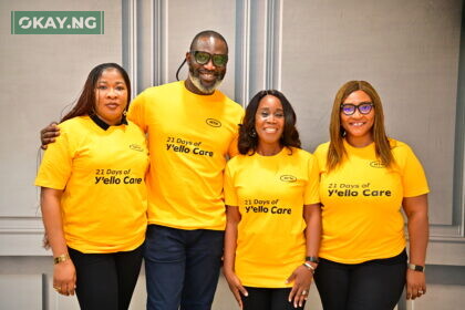 General Manager, Fixed Broadband, MTN Nigeria, Onyinye Ikenna-Emeka; Chief Corporate Services Officer, MTN Nigeria, Tobechukwu Okigbo; Executive Secretary, MTN Foundation, Odunayo Sanya and Project Lead, 2022 Y'ello Care, Obianuju Otudor at the 2022 Y'ello Care Opening Ceremony held at the MTN Headquarters, Ikoyi, Lagos on Monday, July 18, 2022.