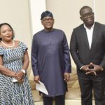 L-R, Dangote Cement Zambia, CEO, Vipul Agrawal, Dangote Cement Zambia, Director, Lynda Mataka, President/CE of Dangote Industries limited, Aliko Dangote, Zambia Minister of Commerce, Trade & Trade: Chipoka Mulenga, Zambia High Commissioner to Nigeria, Oscar Shitima, During the Zambia Minister Visit the President/CE of Dangote Industries Limited, in his Residence, Victoria Island Lagos, on Saturday 20, August 2022