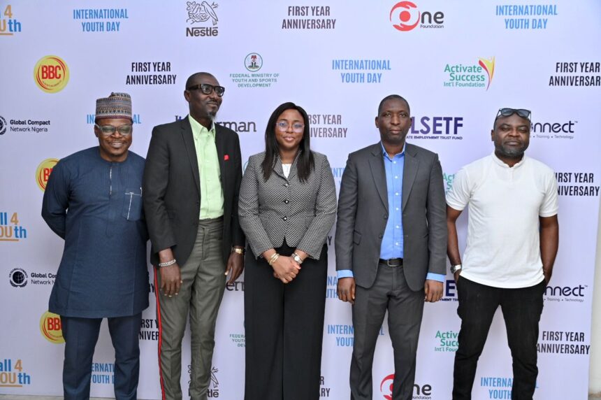 (L – R) Ahmed Alaga, Program Manager, Jobberman Nigeria; Lanre Coleman, General Manager, U-Connect HR Limited; Tumi Onamade, Senior Manager, Participant Engagement & Programs, United Nations Global Compact Network Nigeria; Shakiru Lawal, Country HR Manager, Nestlé Nigeria PLC and ‘Goke Olaleye, Marketing Manager, Big Bottling Company Limited.