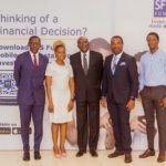 L-R: Dimeji Sonowo, Executive Director, SFS Capital; Oma Ehiri, Communications Manager, SFS Group; Yemi Gbenro, Managing Director, SFS Financial Services; Patrick Ilodianya, CEO, SFS Capital and Kayode Abereowo, Product Manager, SFS Group at the press conference unveiling the SFS Fund Mobile App in Lagos, Nigeria.