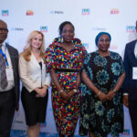 L-R: Josiah Emerole, Director Public Enlightenment, National Agency for the Prohibition of Trafficking in Persons ( NAPTIP); Emily Vacher, Director, Trust & Safety, Meta; Dr. Fatima Waziri-Azi, Director General, NAPTIP; Adaora Ikenze, Head of Public Policy for Anglophone West Africa, Meta; Laolu Akande, Senior Special Assistant on Media and Publicity to the Vice President of Nigeria during the official launch of AMBER Alert on Facebook and Instagram in Nigeria by Meta in partnership with NAPTIP at Transcorp Hilton hotel, Abuja on Wednesday, 28th September 2022.