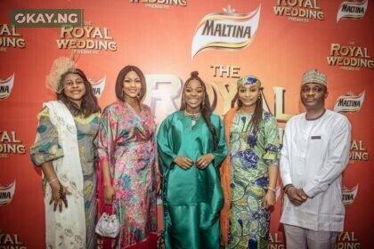 L-R; Portfolio Manager, Non-alcoholic brands, Nigerian Breweries Plc., Elohor Olumide-Awe; Maltina Ambassadors, Osas Ighodaro; Tomike Adeoye; Rahama Sadau; and Cluster Media Lead, West Africa, Nigerian Breweries Plc., Wasiu Abiola; at the Maltina ‘Together Happiness Happens’ campaign launch held in Kano.