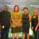 L-R: Mojibade Sosanya, popularly known as the lady MC and host MTN Pulse Blow my Hustle show; Idowu Adesokan Acting General Manager, Consumer Marketing, MTN Nigeria; Lynda Saint-Nwafor, Chief Enterprise Business Officer, MTN Nigeria; Adia Sowho, Chief Marketing Officer, MTN Nigeria; Ifeoluwa Oyeyipo, Acting Senior Manager, Youth Segment, MTN Nigeria and popular content creator, Opeoluwa Keshinro (SwitOpe) at the media parley yesterday.