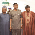 L-R: Group Managing Director, Dangote Sugar Refinery Plc, Ravindra Singhvi; Chief of Staff to the Adamawa State Governor, Prof. Maxwell Gidado; Hon. Minister of Industry, Trade and Investment, Otunba Adeniyi Adebayo; Deputy Governor of Adamawa State, Crowder Seth and President/CE Dangote Industries Limited, Aliko Dangote at the Flag-off ceremony of 2022/2023 Crushing Season and Outgrower Scheme Awards at Dangote Sugar Refinery in Numan, Adamawa State yesterday.