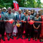 L-R: Group Managing Director/CEO, Zenith Bank Plc, Mr. Ebenezer Onyeagwu; President, Unilag Alumni Association, Dr. John Momoh; Executive Governor, Akwa Ibom State, Elder Udom Emmanuel; Founder and Chairman, Zenith Bank Plc, Jim Ovia, CFR; Deputy Managing Director, Zenith Bank Plc (2nd Right - 2nd Row), Dame (Dr.) Adaora Umeoji, OON; Wife of Late Prof. Oyewusi Ibidapo-Obe, Mrs. Sola Ibidapo-Obe; and Vice Chancellor, University of Lagos, Prof. Folasade Ogunsola during the Commissioning of the Iconic Building (Oyewusi Ibidapo-Obe House) housing Zenith Bank Unilag Branch and Unilag Alumni, on Friday, November 25, 2022.