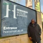 The author at the entrance to Horniman museum smaller