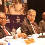 L-R: Chairman, Dangote Cement Plc, Aliko Dangote; Group Managing Director/CEO, Dangote Cement Plc, Arvind Pathak; and Non-Executive Director, Dangote Cement Plc, Olakunle Alake at the 14th Annual General Meeting of Dangote Cement Plc held in Lagos on 13th April 2023