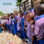 Cross section of pupils from Gadonasko Science Primary School and Dobi Primary School, both in Gwagwalada Abuja, at Ecobarter - a sustainable waste management and solutions company in Abuja on an excursion for further exposure on recycling, upcycling and more practical sessions.