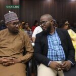 L-R: The CEO, Abuja Enterprise Agency, Mal. Shehu Abdulkadir and the representative of the NITDA Director General, Yakubu Musa, at the 10th Edition of Abuja Enterprise Agency 360 Business Clinics at Jayi District, Abuja.