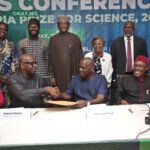 L-R: Chief Dr Nike Akande, The Nigeria Prize for Science Advisory Board member; Sir Godson Dienye, Government Relations Manager (NLNG), representing NLNG’s General Manager, External Relations and Sustainable Development; Professor Barth Nnaji, Chairman, Prize Advisory Board, and Professor Joseph Ahaneku, chairman, panel of judges (4th, L) during the handover of The Nigeria Prize for Science (2023) entries to kick off the adjudication process of the prize. With them are other members of the Advisory Board, panel of judges and NLNG, sponsors of the prize.