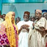 Mr. Muhammad Nami, Executive Chairman, Federal Inland Revenue Service (FIRS), receives the ICAN Merit Award from Mallam Tijani Musa Isa, President, Institute of Chartered Accountants of Nigeria (ICAN). (May 6, 2023)